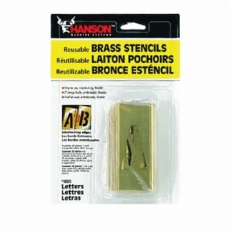 C.H. Hanson Letter Stencil Set, 33Piece Interlocking Reusable, 2 In Character Height, 28 Ga Brass, 10325 10325